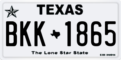 TX license plate BKK1865