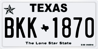 TX license plate BKK1870