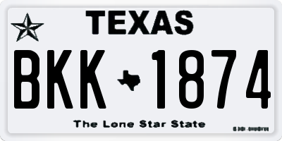 TX license plate BKK1874