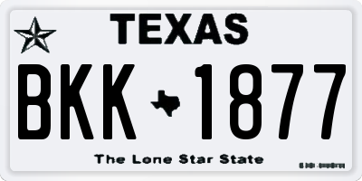 TX license plate BKK1877