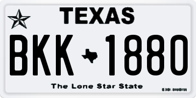 TX license plate BKK1880