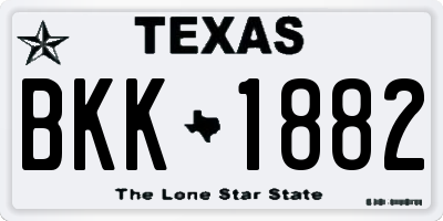 TX license plate BKK1882
