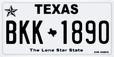 TX license plate BKK1890