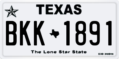 TX license plate BKK1891