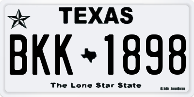 TX license plate BKK1898