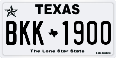 TX license plate BKK1900