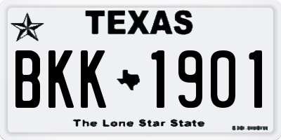 TX license plate BKK1901