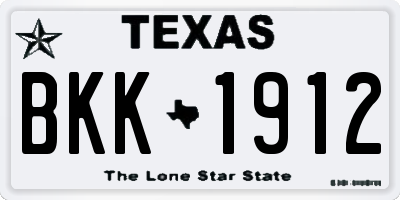 TX license plate BKK1912