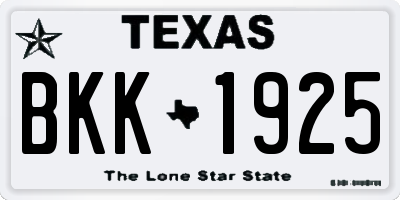 TX license plate BKK1925