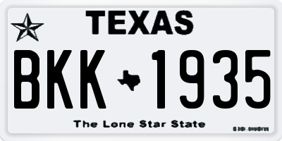 TX license plate BKK1935