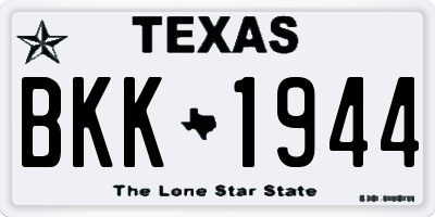 TX license plate BKK1944