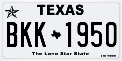 TX license plate BKK1950