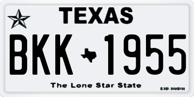 TX license plate BKK1955