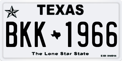 TX license plate BKK1966
