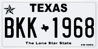 TX license plate BKK1968