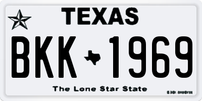 TX license plate BKK1969