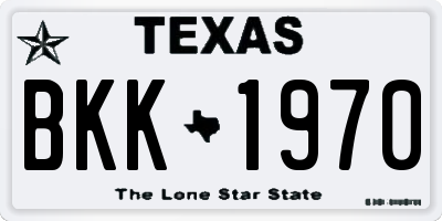 TX license plate BKK1970