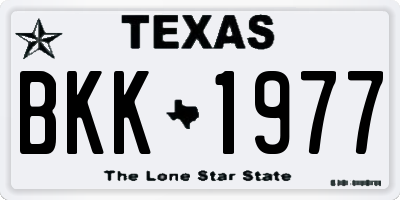 TX license plate BKK1977