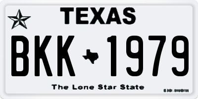 TX license plate BKK1979