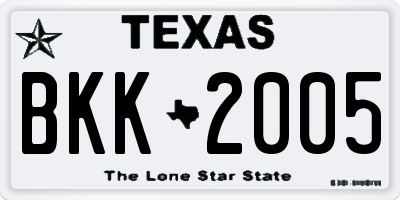 TX license plate BKK2005