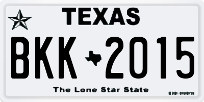 TX license plate BKK2015