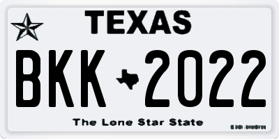 TX license plate BKK2022