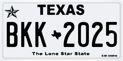 TX license plate BKK2025