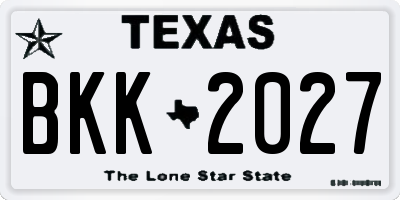 TX license plate BKK2027