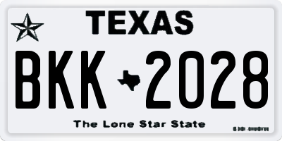 TX license plate BKK2028