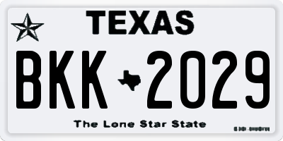 TX license plate BKK2029