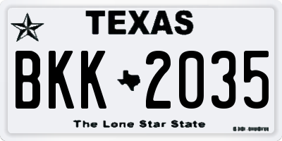 TX license plate BKK2035