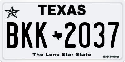 TX license plate BKK2037