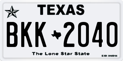 TX license plate BKK2040