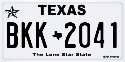 TX license plate BKK2041