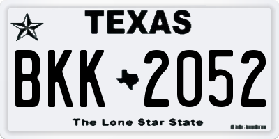 TX license plate BKK2052