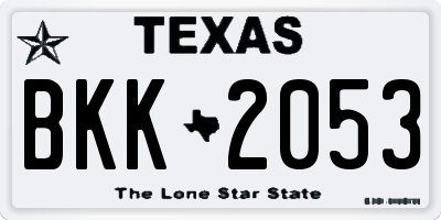 TX license plate BKK2053