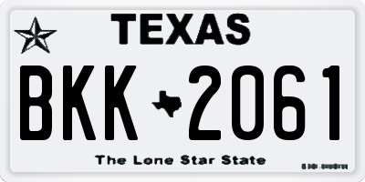 TX license plate BKK2061