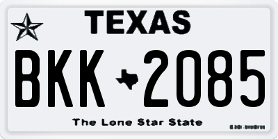 TX license plate BKK2085