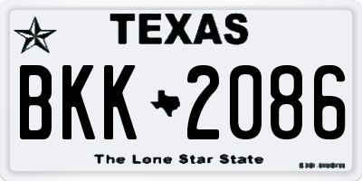 TX license plate BKK2086