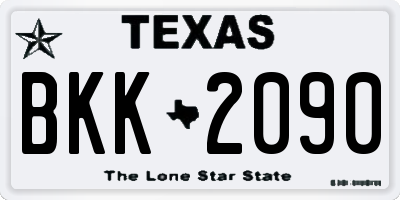 TX license plate BKK2090