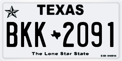 TX license plate BKK2091