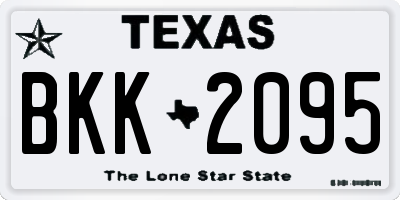 TX license plate BKK2095