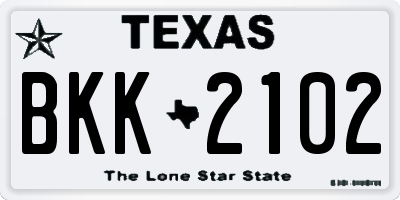 TX license plate BKK2102