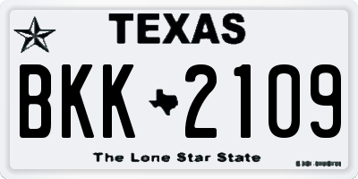 TX license plate BKK2109