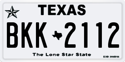TX license plate BKK2112