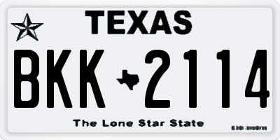 TX license plate BKK2114