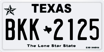 TX license plate BKK2125