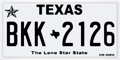 TX license plate BKK2126