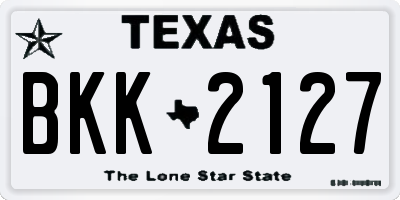 TX license plate BKK2127