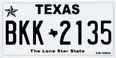 TX license plate BKK2135